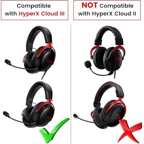 Cloud 3 Mic Boom, Replacement Microphone 3.5mm Detachable Noise Cancelling with Mute LED Indicator Repair Parts for Kingston HyperX Cloud III/Cloud 3 Gaming Headset