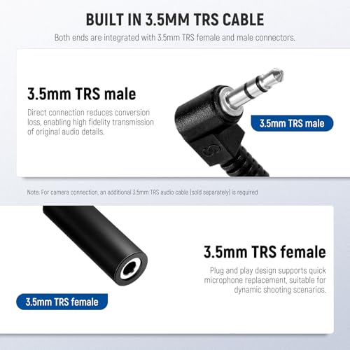 NEEWER Carbon Fiber Microphone Boom Pole, 44-92cm Extendable, Built In 3.5mm TRS Male to Female Cable, NATO Nail, Cold Shoe Mount, 180° Tilt, 500g Max Load Mic Arm for Interviews, Filmmaking, BP01 - style: BP01