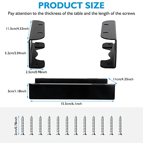 Under Desk Holder for Thunderbolt 4 Dock/Thunderbolt 3 Dock and Power Cable, Under Desk Iron Storage Rack for TS4 / TS3 Plus, No Drill, Easy Install with All Hardware Included - color: Black