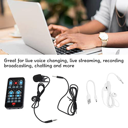 Voice Changer, Voice Changer Device Handheld Sound Card 8 Fixed Sound Effects Plug and Play, Gaming Recording, for Mobile Phone Computer