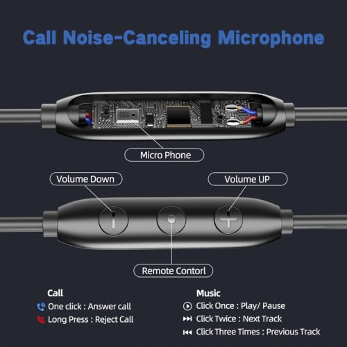 Type C Wired Headphones Deep Bass Earbuds with Noise Cancelling,Magnetic | In-Ear Wired Earphones USB C Headset with Microphone,Stereo Heavy bass ear bud with Sport Ear Hooks,Magnetic Anti-Tangle