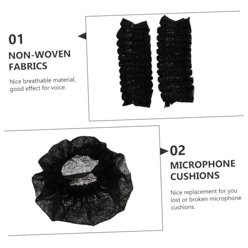 200pcs Professional Microphone Cover Disposable Windscreens for Xlr Gaming Ktv Singing Accessories - color: Black