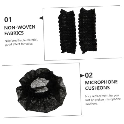 200pcs Professional Microphone Cover Disposable Windscreens for Xlr Gaming Ktv Singing Accessories - color: Black