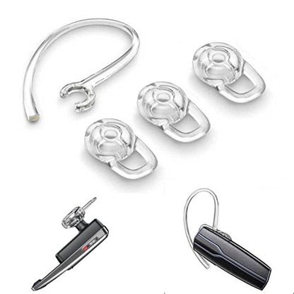 Zotech Earbud Gel & Ear Hook for Plantronics, 12 Pcs (Small/Medium/Large) Clear Replacement Eargel & 8 Pcs Clear Ear Hook, Fit for Plantronics M155 M165 M1100 M100 M55 M28 M25 Voyager Edge