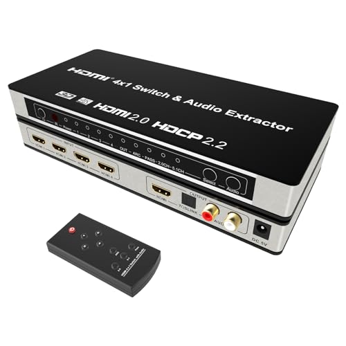 KAGO 4x1 HDMI Switch with eARC Audio Extractor - size: 4x1