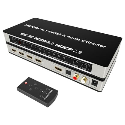 KAGO 4x1 HDMI Switch with eARC Audio Extractor - size: 4x1