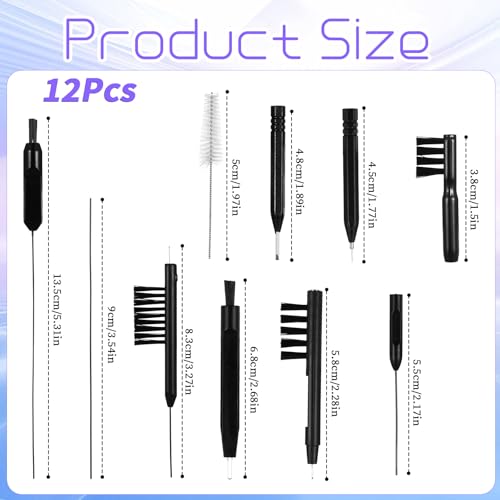 12 PCS Hearing Aid Cleaning Kithearing Aid Cleaning Tools Ear Cleaner Headphones, Multi Functional Hearing Aids Brush Tools for Earbuds Headphones Accessories and Supplies with Bag