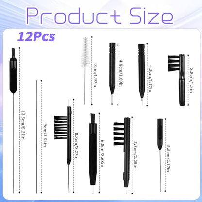 12 PCS Hearing Aid Cleaning Kithearing Aid Cleaning Tools Ear Cleaner Headphones, Multi Functional Hearing Aids Brush Tools for Earbuds Headphones Accessories and Supplies with Bag