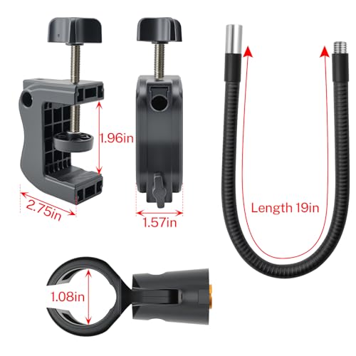Microphone Stand, 20" Flexible Gooseneck Desktop Mic Stands Holder,3/8" to 5/8" Screw Adapter, 360 Adjustable Compact Mic Arm for Meetings, Lectures, Live Broadcast Equipment