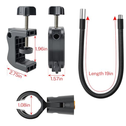 Microphone Stand, 20" Flexible Gooseneck Desktop Mic Stands Holder,3/8" to 5/8" Screw Adapter, 360 Adjustable Compact Mic Arm for Meetings, Lectures, Live Broadcast Equipment