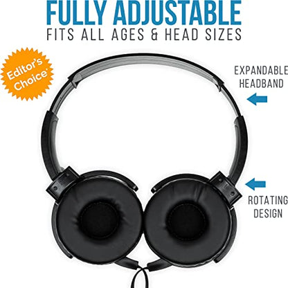 Barks Classroom Headphones Bulk 10 Pack (Select Black, On-Ear, Wired 3.5mm) | Durable Everyday Student Use, Tangle-Free Cords, Adjustable Fit All-Day Comfort, Clear Sound, Easy Clean, K-12 School Testing
