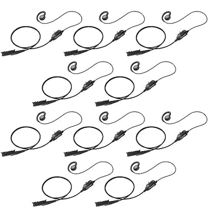 10 Pack BSE12-AX C-Shape Swivel Style Earpiece Headset for Motorola Radio XPR3300 XPR3500e DEP8050 Elite - size: 10 Pieces