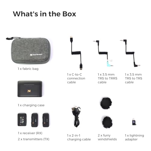 Wireless Lapel Microphone for iPhone/Android/Camera/PC (AWM20T) | Wireless Lavalier Microphone with Noise Cancellation, 656ft Transmission, LCD Display, 20H Battery Life - style: 2TX+1RX+Charging Case