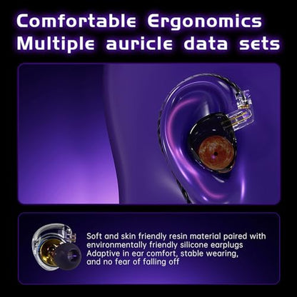 CCA ND Planet IEM Earphones: 12mm Dual Magnetic Drivers, HiFi Gaming Earbuds with Detachable 2-Pin Cable, Noise Isolating in-Ear Monitors for Musician Audiophile Singer DJ - color: Gold, style: With Mic