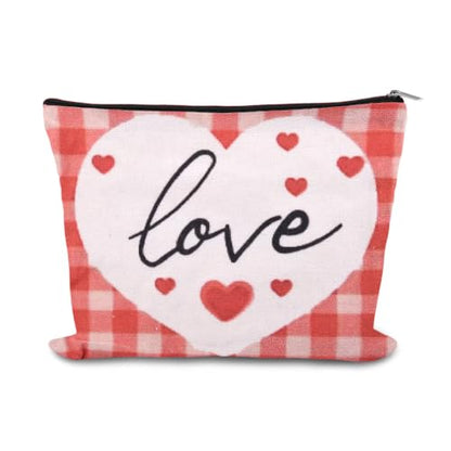 Valentines Day Toiletry Bag Pouch Love Heart Makeup Cosmetic Bag Engagement Anniversary Wedding Gifts Bags for Women Wife Girlfriend Fiancee Travel Make Up Bags Organizer Gf Graduation Bday Gift Idea - color: Love Heart Makeup Cosmetic Bag