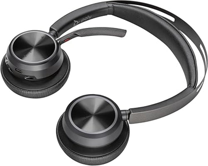 Poly - Voyager Focus 2 UC USB-A Headset (Plantronics) - Bluetooth Dual-Ear (Stereo) Headset with Boom Mic - USB-A PC/Mac Compatible - Active Noise Canceling - Works with Teams, Zoom (Certified) & More - style: Headset