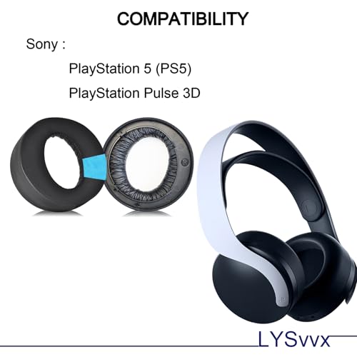 PS5 Ear Pads - Replacement Cooling Gel Earpads for Sony PlayStation 5 Pulse 3D PS5 Headphones Black