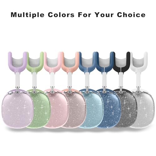for AirPods Max case Cover,Anti-Scratch Ear Pad Case Cover/Ear Cups Cover/Headband Cover for AirPods Max. Clear Soft TPU and Silicone,Skin Scratch Proof. - color: 3PC-Glitter Dark blue