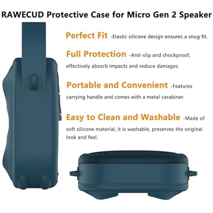 Silicone Cover Case for Bose SoundLink Micro 2 Bluetooth Speaker, Dark Blue - color: Twilight Blue