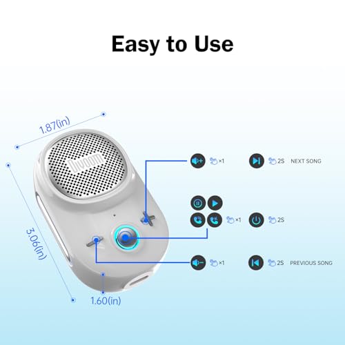 Divoom Itour-S Wearable Bluetooth Speaker, IP67 Clip-On, 10H Playtime,White | Waterproof, Dustproof, Travel, Work, Golf, Gift Idea & Outdoor Audio - color: White