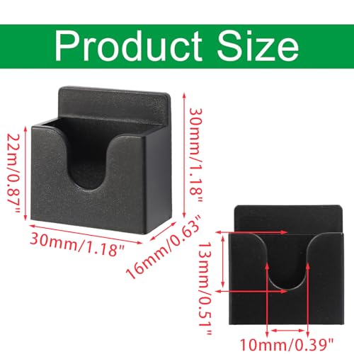 2PCS Black Radio Microphone Hanger, 30x30x16mm, Style 2 | Adhesive Back, CB Microphone Holder, Plastic Car Mic Hanger, For Cars Homes Offices - size: 30 x 30 x16 mm ,Style 2