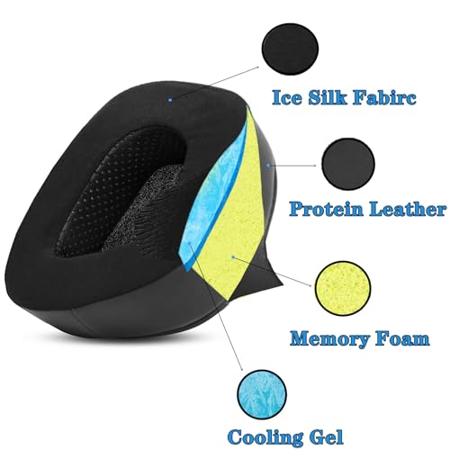 Ear Pads for Corsair Void Pro/Void RGB Elite/Void RGB SE | Gaming Headsets Replacement Cooling-Gel Cushions with Breathable Ice Silk Fabric-Black