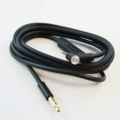 Replacement Audio Cable Cord Wire with in-line Microphone and Control Compatible with Beats Headphones Solo, Studio, Pro, Detox, Wireless, Mixr, Executive Headphones (Black) - color: Black