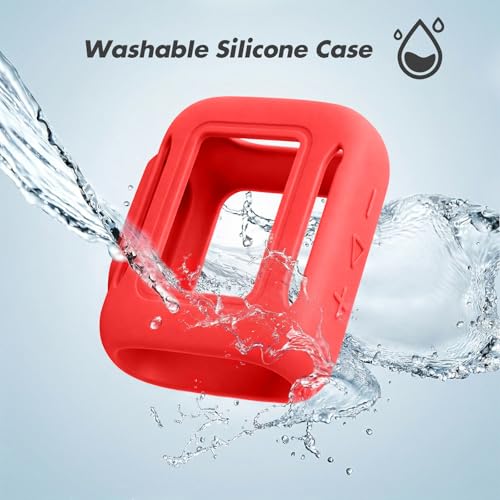 Silicone Cover Case for JBL Go 5 Bluetooth Speaker, Portable Speaker Travel Case Protective Cover Sleeve with Carabiner for JBL Go 5, Dustproof, Shockproof and Scratch-resistant (Red) - color: Red