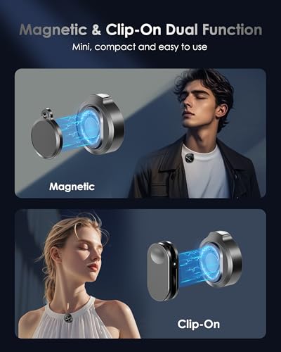Wireless Lavalier Microphone for iPhone/Android, Lapel Mics with USB-C Plug-Play, Mini Mic with 2.4GHz Noise Cancellation, Charging Case Included, 300ft Range (Lightning)