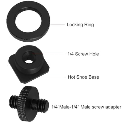 1 Set Hot Cold Shoe Bracket Holder Extension Flash Head Phone Holder 5/8 Male to 1/4 Female Single Tier 1/4 Male Adapter Screw Aluminium Alloy SLR Camera Universal for Lights Travel Tripods