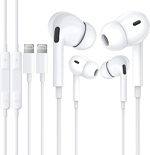 Apple MFi Certified iPhone Wired Headphones Earbuds Earphones wtih Lightning Connector Compatible with iPhone 14 13 12 11 Pro Max X XS XR 8 7 Plus with Microphone