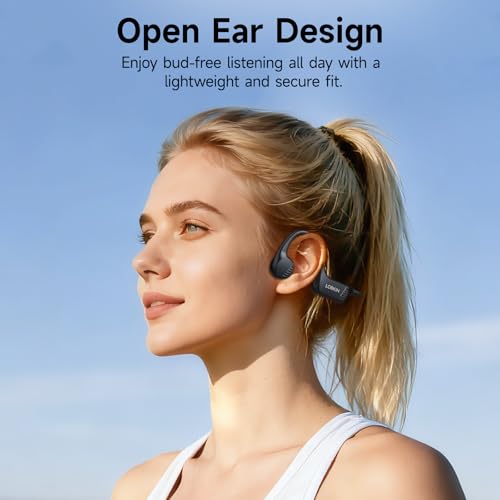 LOBKIN Bone Conduction Headphones Bluetooth 6.0 - Open Ear Headphones for Sports, IPX7 Waterproof Wireless Earphones, 25g Ultra-Light & Secure Fit, 10H Battery, for Running, Cycling, Workout