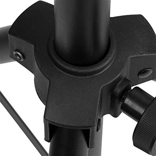 On-Stage SSAS7000B Mini Adjustable Speaker Stand (Folding, Portable, PA Loudspeaker Setup, Tripod Base, Nonslip Rubber Feet, Adjustable Height, 1 3/8″ Mounting Pole, 60 lb Capacity, Aluminum, Black)