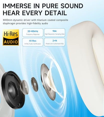 Edifier W800BT Pro Hybrid Active Noise Cancelling Over Ear Headphone, Gray | Bluetooth 5.4, Hi-Res Audio, AI Call Noise Cancellation, 45H Playtime, Fast Charging, Foldable, Wireless Over-Ear Headphones - color: Gray