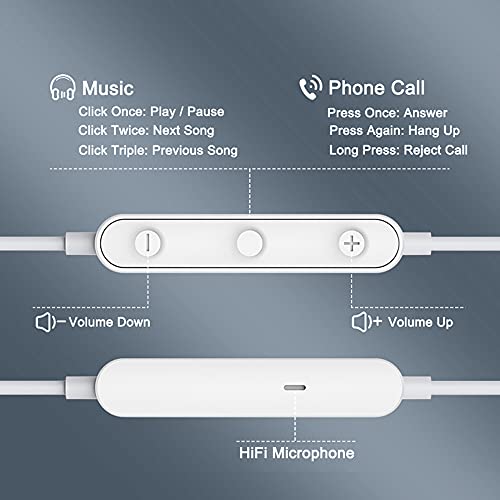 Noise Isolating Wired Earbuds Headphones Earphones w/Microphone Compatible with Samsung Galaxy A16 A15 A14 A06 A05 A03S A25 A26 S10 S9 Plus S10e, Moto G 5G G Play, 3.5mm Cell Phone Computer -Black