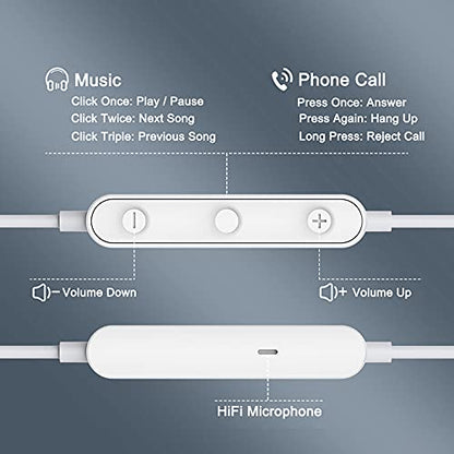 Noise Isolating Wired Earbuds Headphones Earphones w/Microphone Compatible with Samsung Galaxy A16 A15 A14 A06 A05 A03S A25 A26 S10 S9 Plus S10e, Moto G 5G G Play, 3.5mm Cell Phone Computer -Black