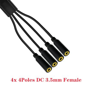 3.5mm Headphone Y Splitter Audio Cable (50cm) | 4Poles 1 to 4 Way 3.5mm (1/8") TRRS AUX Stereo Jack 1 Male to 4 Female Adapter Cord for Earphone,Headset,Laptop,Phone(4 Way) - style: 4 Way