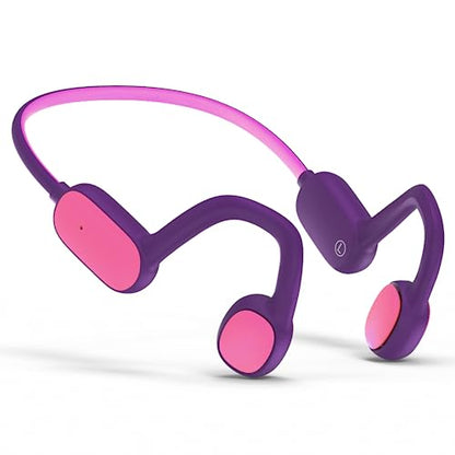 Mehomeli Kids Headphones, Bluetooth 5.2 Air Conduction Open Ear Headphones | 85dB Volume Limiting, Stereo Sound with Mic, IPX5 Waterproof, 20H Playtime, Perfect for School and Outdoor Activities-Purple - color: Purple