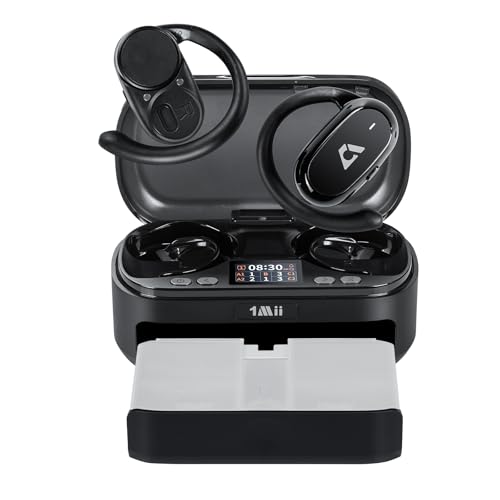 1Mii Open Ear Headphones with Rotatable Earhooks & Organizer Box - color: Black