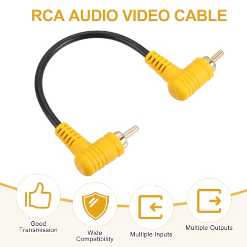 MECCANIXITY RCA Cable, 1RCA Male Bend to 1RCA Male Bend 0.5ft Audio Video Speaker Cable for Subwoofer Amplifier Home Theater DVD TV - size: 0.5ft, style: 1RCA Male Bend to 1RCA Male Bend