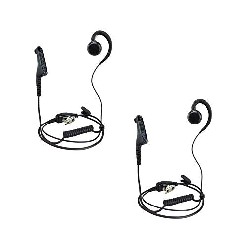 [2-Pack] ProMaxPower C-Shape Swivel Ear Hanger Earpiece for Motorola Two-Way Radios XPR6550 XPR7550e XPR7580e XiR-P8200 DP3401 MTP850 - size: 2-Pack