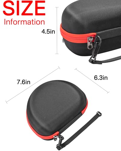 RAIACE Hard Storage Case Compatible with Skullcandy Crusher Over-Ear Headphones, for TOZO HT3 Headphones and More Foldable Headset, Travel Carrying Bag. (Case Only)-Black(Red Zipper) - color: Black(Red Zipper)