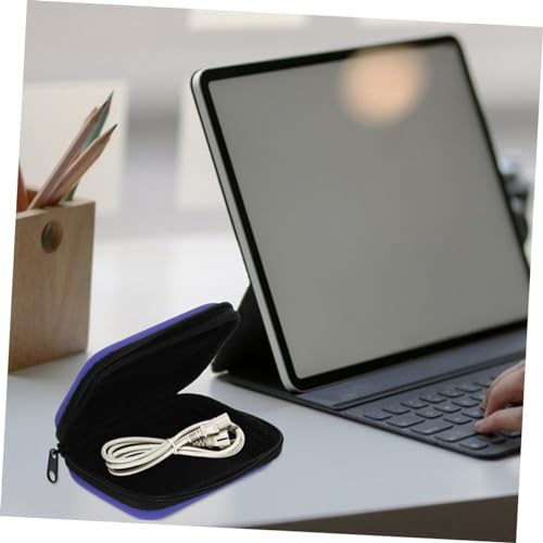 STOBOK 2pcs Portable Cable Organizer Case Compact Earphone Storage Bags for Travel Zipper Design Protective Small Headphone Holder for Office Home Outdoor Use