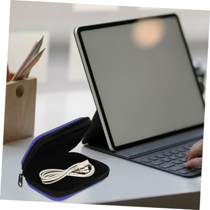 STOBOK 2pcs Portable Cable Organizer Case Compact Earphone Storage Bags for Travel Zipper Design Protective Small Headphone Holder for Office Home Outdoor Use