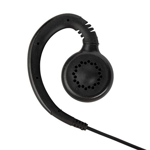 Motorola HKLN4604 HKLN4604A HKLN4604B Original Swivel Earpiece with Microphone and PTT - Replaces RLN6423 | Swivel earpiece with in-line microphone and PTT for retail, education and hospitality - color: Black