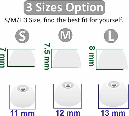 Replacement Ear Tips Eartips Ear Plug Ear Gels Compatible with JBL Vibe 200TWS Earbuds,JNSA Silicone Ear Tip Replacement for JBL Vibe 200TWS,S/M/L 6 Pairs,White 532 - color: White