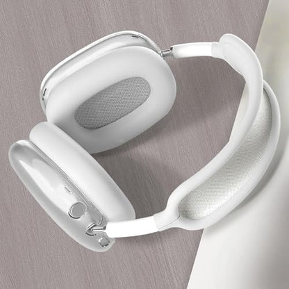 Aiivioll 3 in 1 Silicone Cover for AirPods Max Headphones, Clear Soft TPU Ear Cups/Ear Pads/Headband Covers for AirPods Max (2024/2020), Ear Cushions Cover (White) - color: White