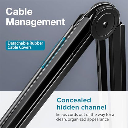 InnoGear Mic Stand Desk Cable Management Microphone Boom Arm for Blue Yeti | Hidden Springs, Heavy Hold, Precise Positioning, Easy to Adjust, Metal Construction, Organized Cables, For Blue Yeti