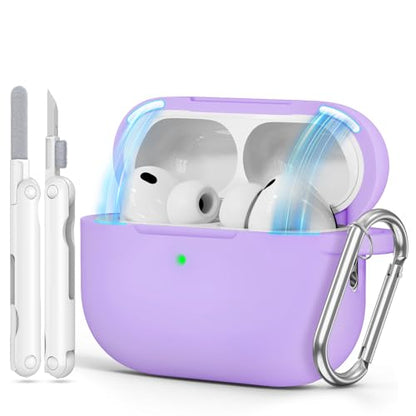 for AirPods Pro 3 Case 2025,Come with Cleaner Kit,Magnetic Purple | Silicone Protective Cover for Airpod Pro 3rd Generation Case with Keychain,for Women Men,One-Piece Design,Shockproof,Magnetic - color: A1-Magnetic Purple
