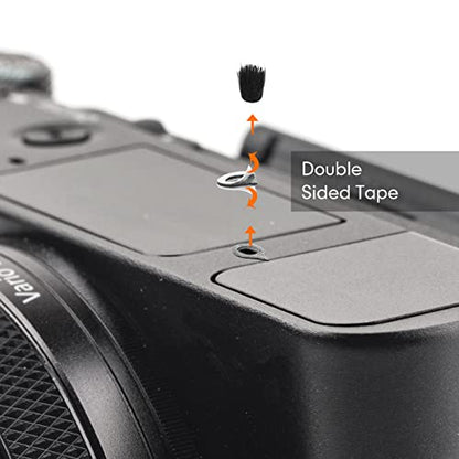 Nezyo 10 Pcs Camera Mic Windscreen Wind Muff Built in Microphone Camera Muff Compatible with DSLRs Outdoor Windshield and 20 Pcs Sticker, Black, 0.24 x 0.24 Inch